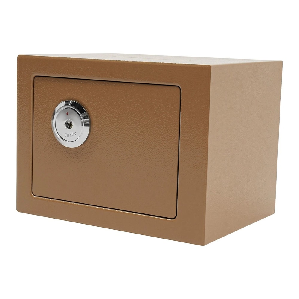 Gold Small Safe Box With Drop Slot For Cash Money And Cabinet Storage 13