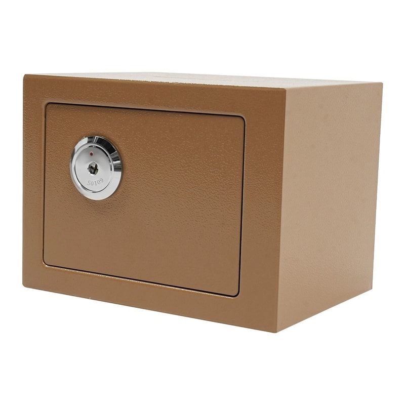 Gold Small Safe Box With Drop Slot For Cash Money And Cabinet Storage 13