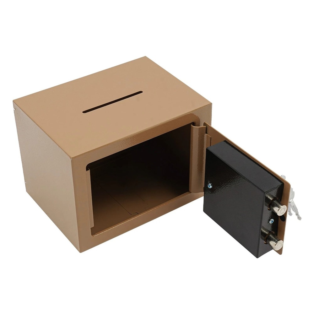 Gold Small Safe Box With Drop Slot For Cash Money And Cabinet Storage 8