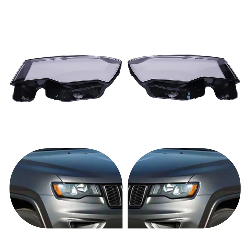Jeep Grand Cherokee Headlight Lens Cover Pair Clear Left Right Replacement 0