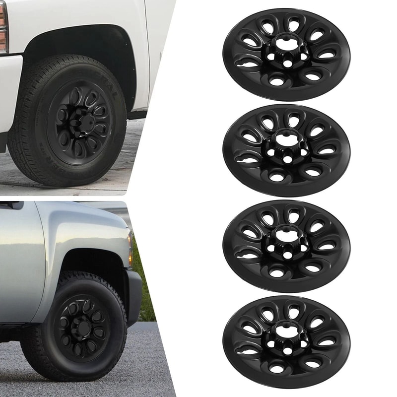 Wheel Skins Black Full Rim Covers For Chevrolet GMC 13