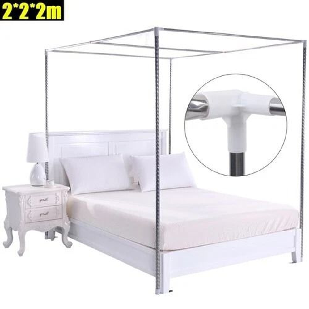 King Size Canopy Frame With Stainless Steel Poles For Bed Curtains And Mosquito Netting 1