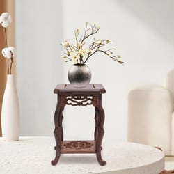 wooden oriental display stand for teapot vase bonsai decor