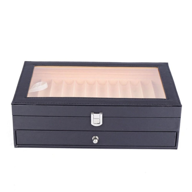 24 Slot Fountain Pen Display Box Leather Pen Organizer Case For Collectors 2