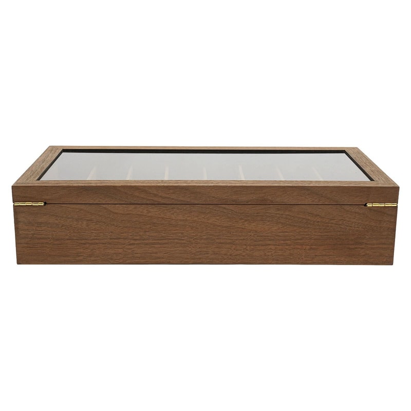 2 Tier Knife Display Case With Lock Glass Lid Knife Storage Box For Collectors 9