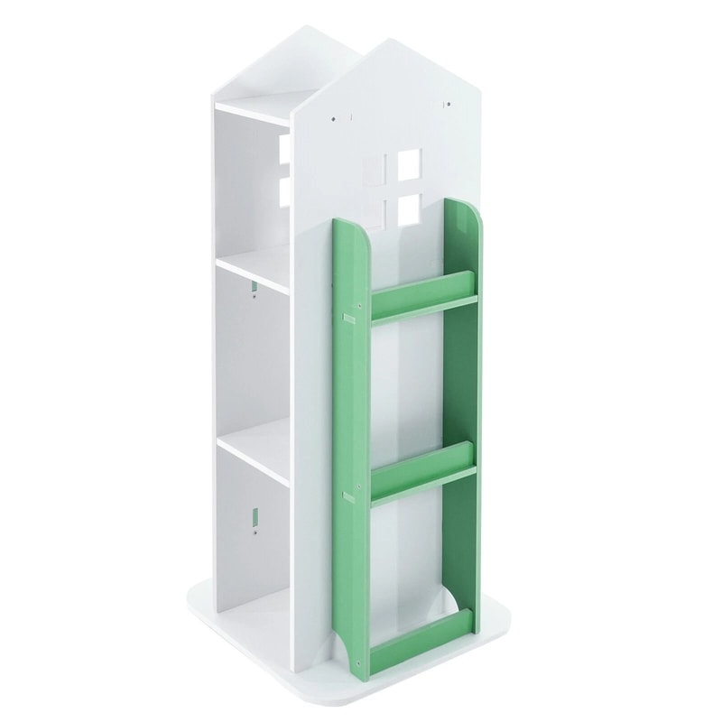 Rotating Bookshelf 4 Tier Freestanding Display Rack For Small Spaces 9