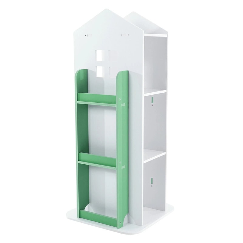Rotating Bookshelf 4 Tier Freestanding Display Rack For Small Spaces 11