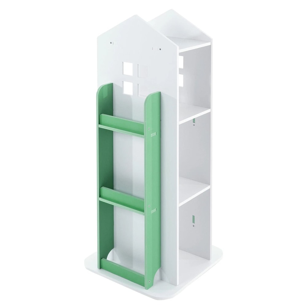 Rotating Bookshelf 4 Tier Freestanding Display Rack For Small Spaces 13