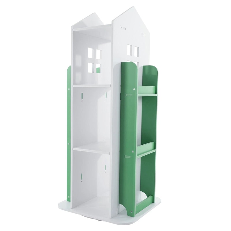 Rotating Bookshelf 4 Tier Freestanding Display Rack For Small Spaces 15