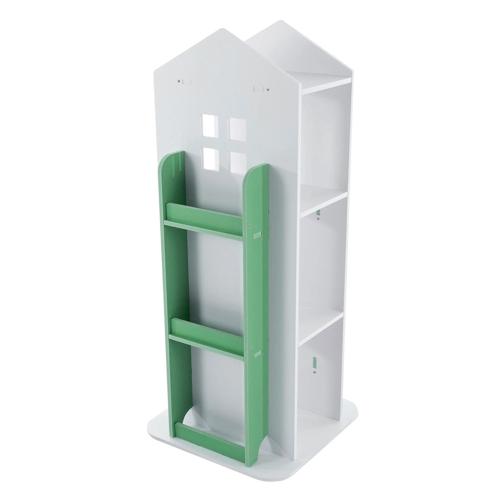 Rotating Bookshelf 4 Tier Freestanding Display Rack For Small Spaces 16