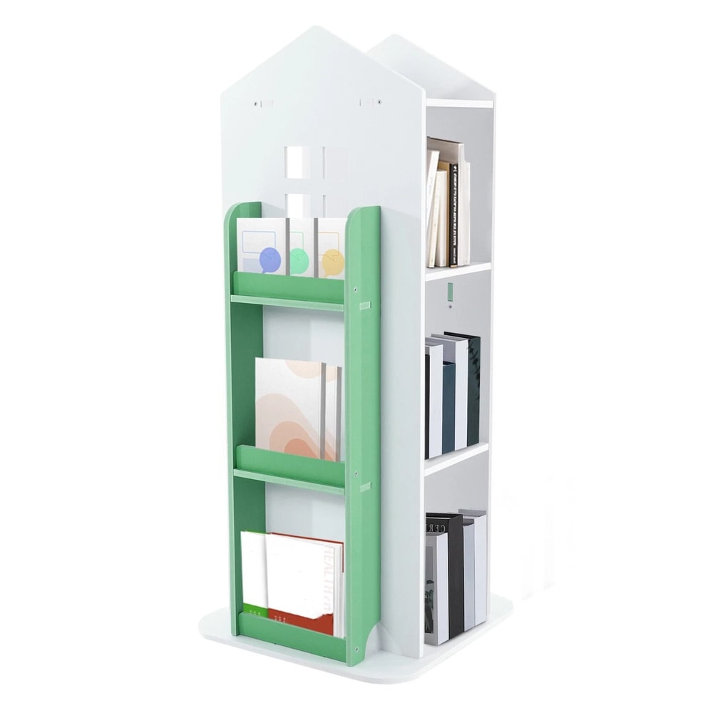 Rotating Bookshelf 4 Tier Freestanding Display Rack For Small Spaces 19