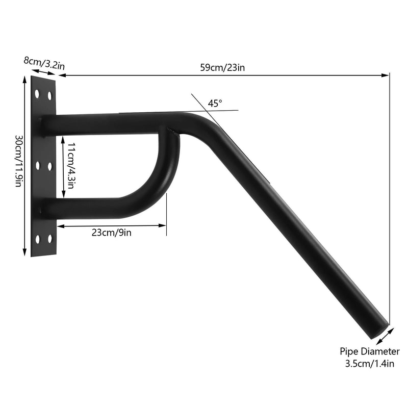 Wall Mounted Handrail For Outdoor Steps Black Steel Stair Safety Rail 11