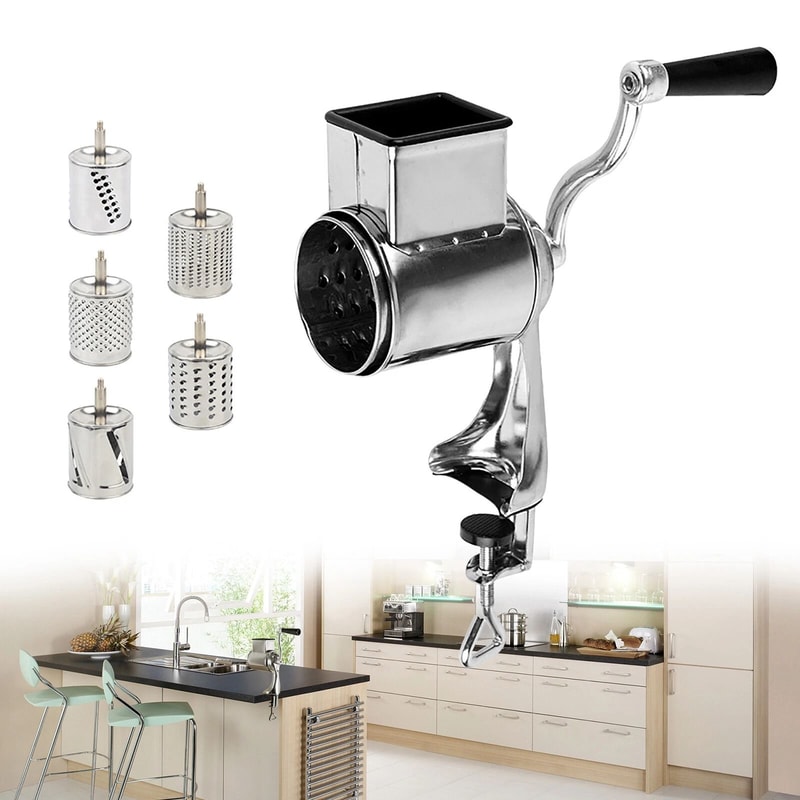Manual Coconut Shredder Rotary Cheese Grater Stainless Steel Vegetable Grinder 11