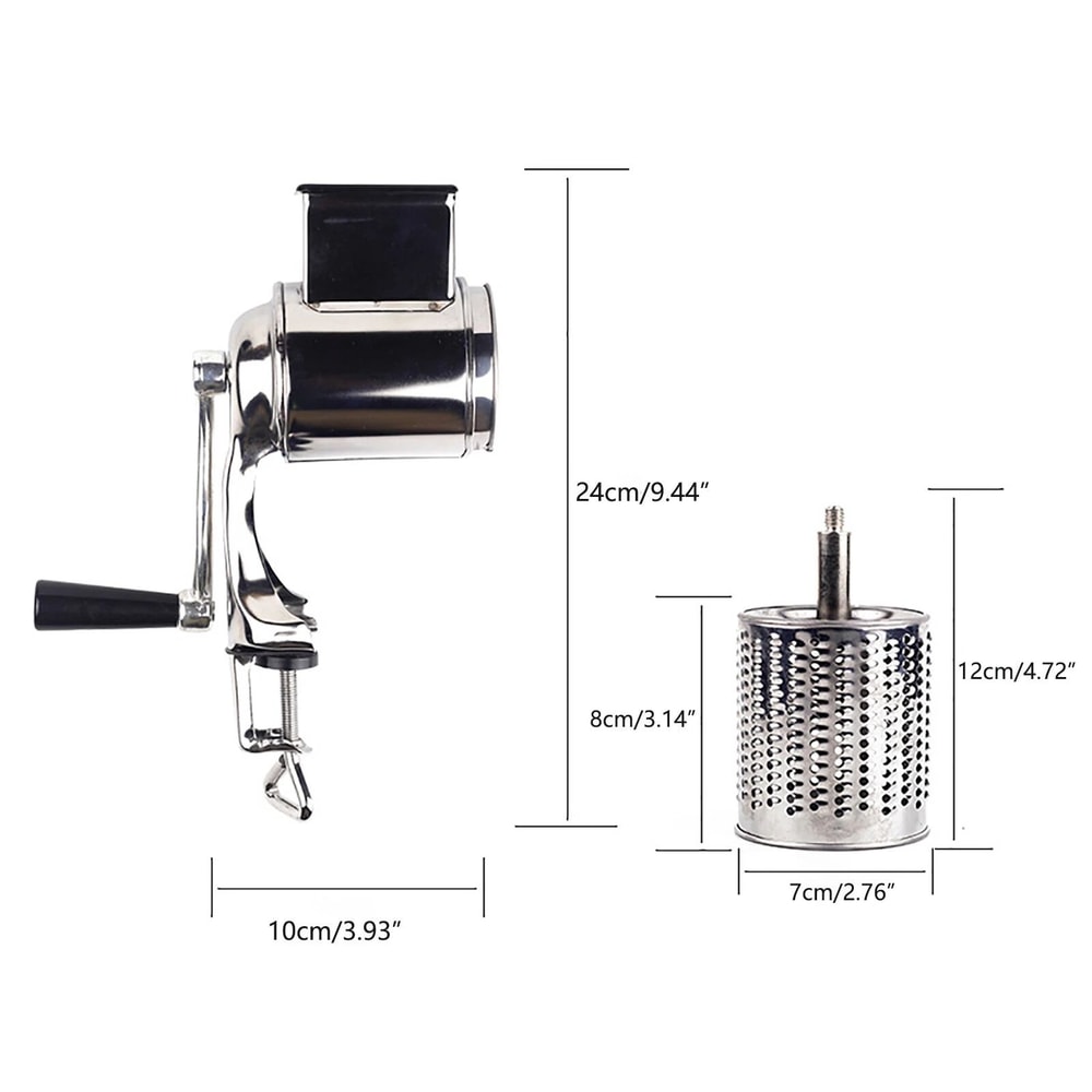 Manual Coconut Shredder Rotary Cheese Grater Stainless Steel Vegetable Grinder 6