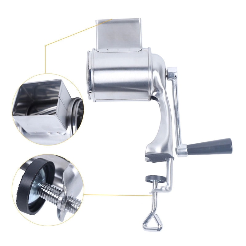 Manual Coconut Shredder Rotary Cheese Grater Stainless Steel Vegetable Grinder 8