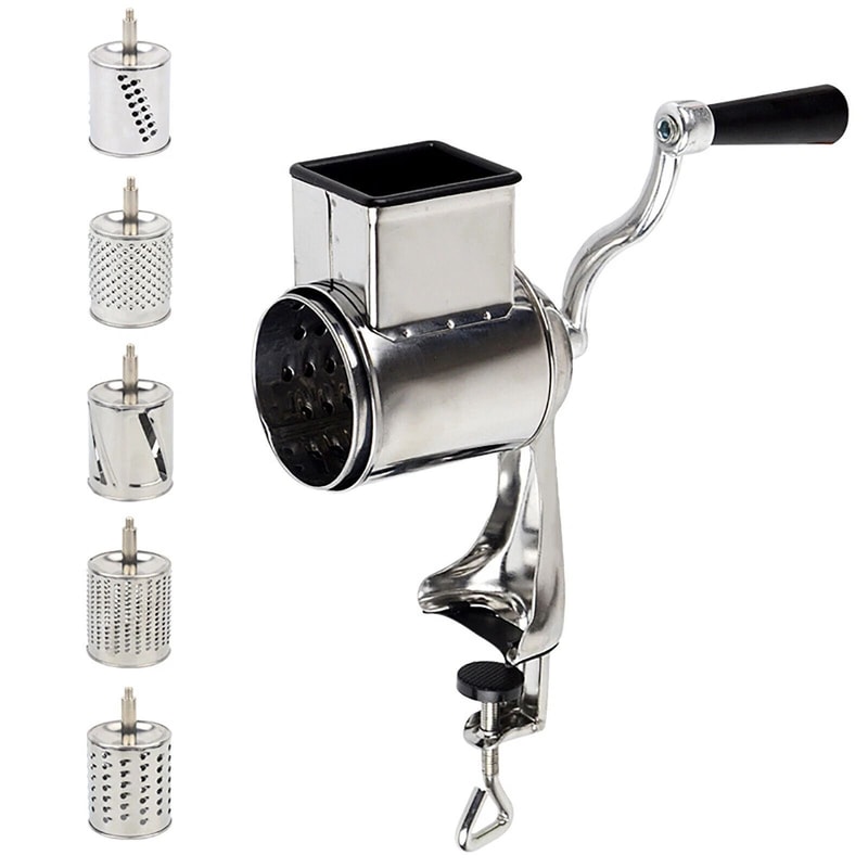 Manual Coconut Shredder Rotary Cheese Grater Stainless Steel Vegetable Grinder 9