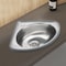 Stainless Steel Wall Mount Corner Bathroom Sink With Overflow For Small Spaces 9