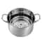 3L Stainless Steel Stock Pot With Glass Lid And Steaming Rack 5