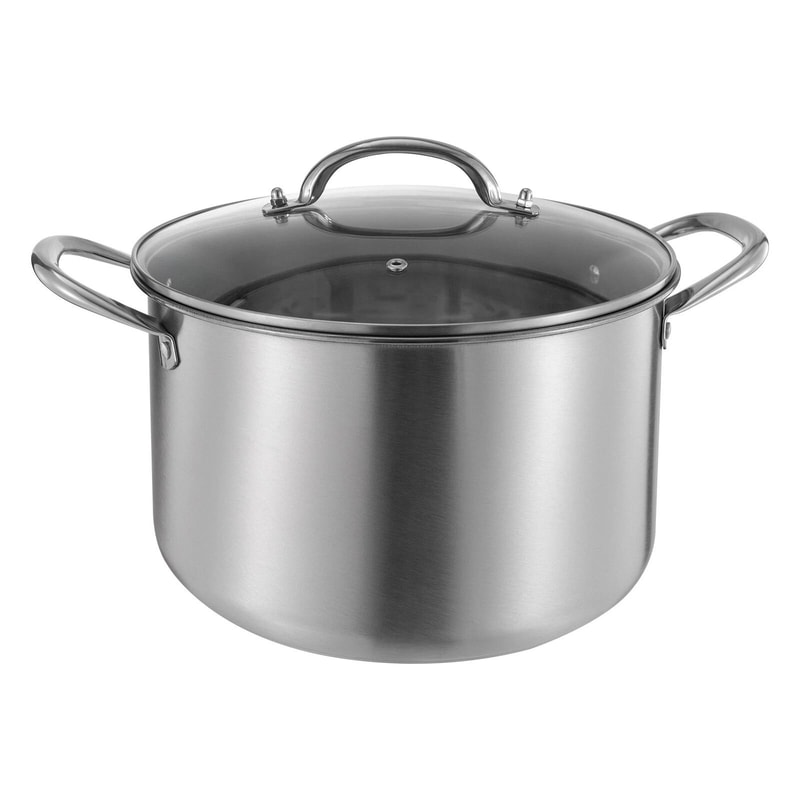 3L Stainless Steel Stock Pot With Glass Lid And Steaming Rack 9