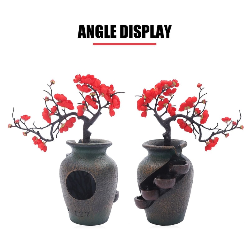 Indoor Water Fountain Flower Vase Tabletop Fountain For Feng Shui Decor 2