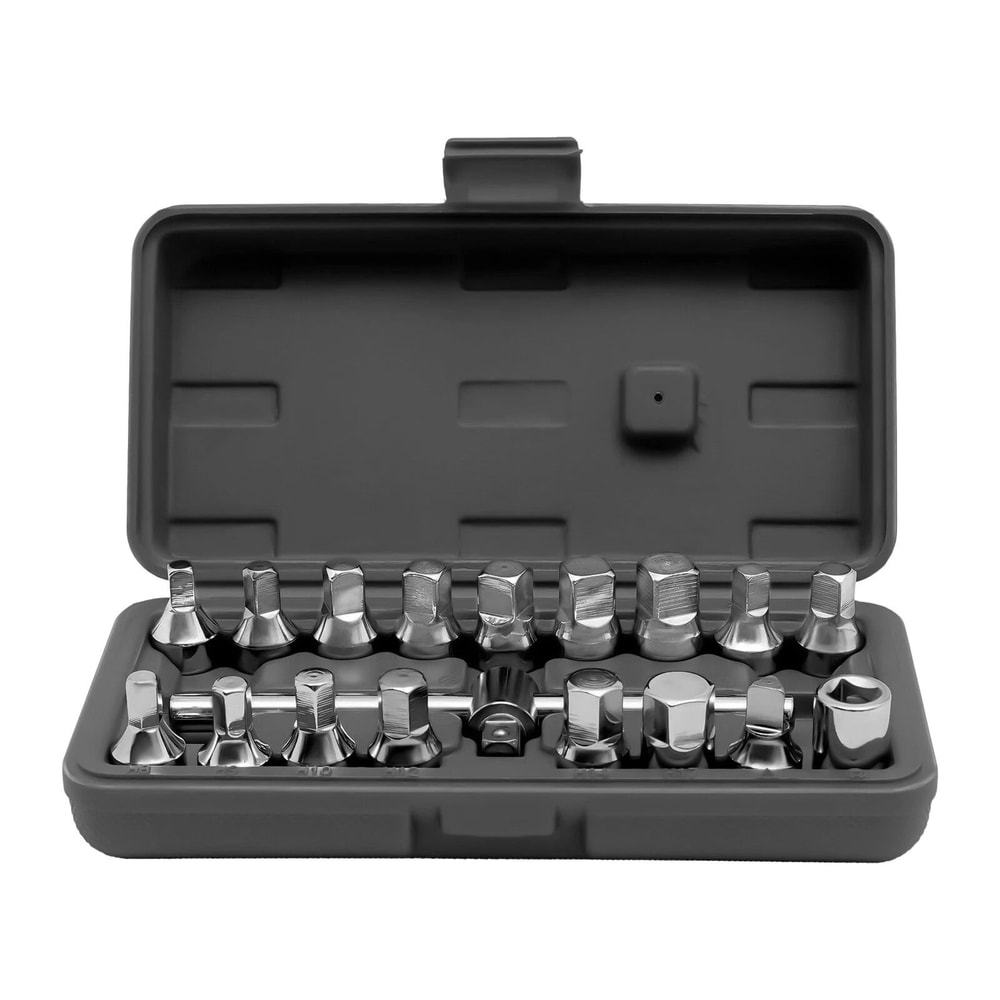 Oil Drain Plug Socket Set With Drive Hex Square Key Removal Tools 10