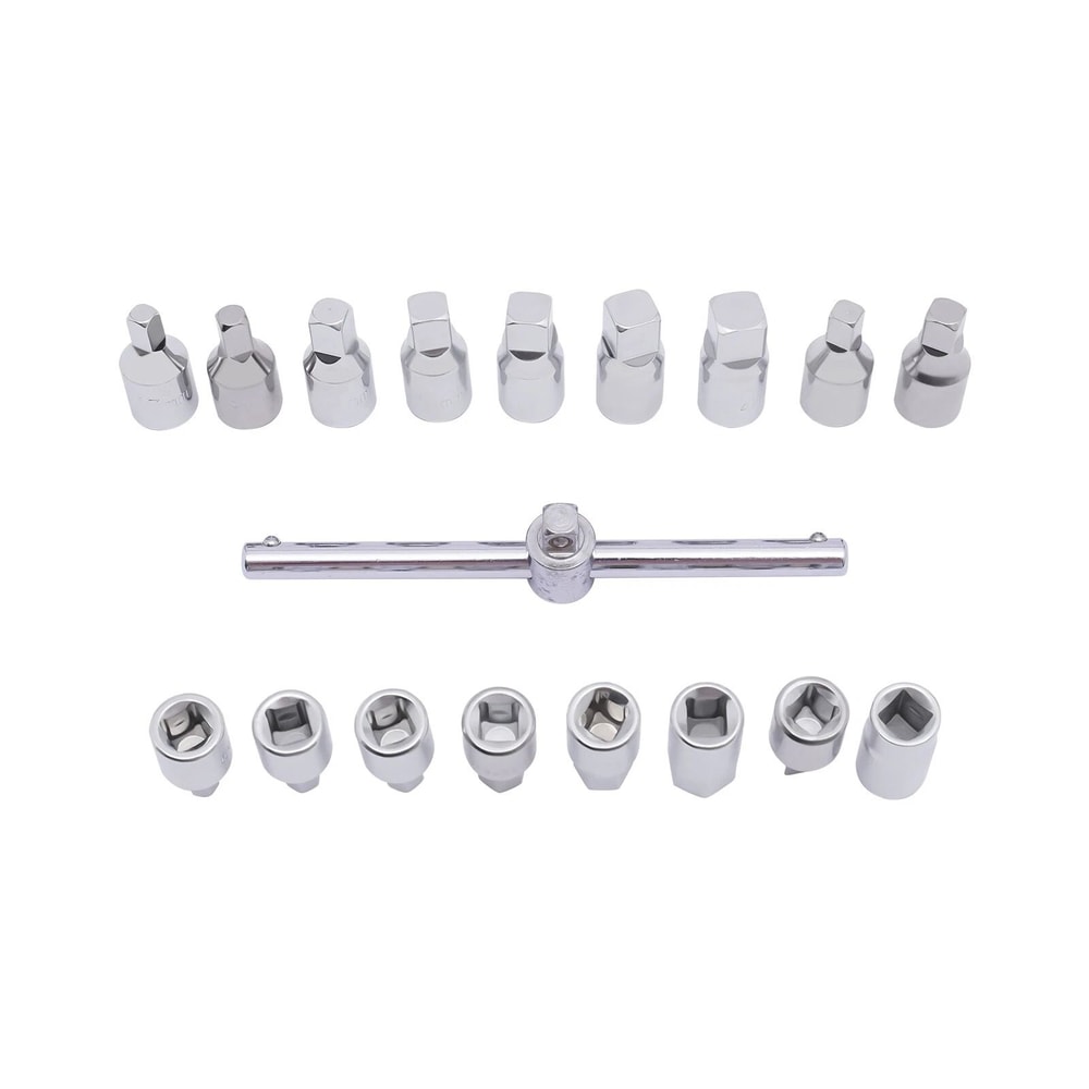 Oil Drain Plug Socket Set With Drive Hex Square Key Removal Tools 2