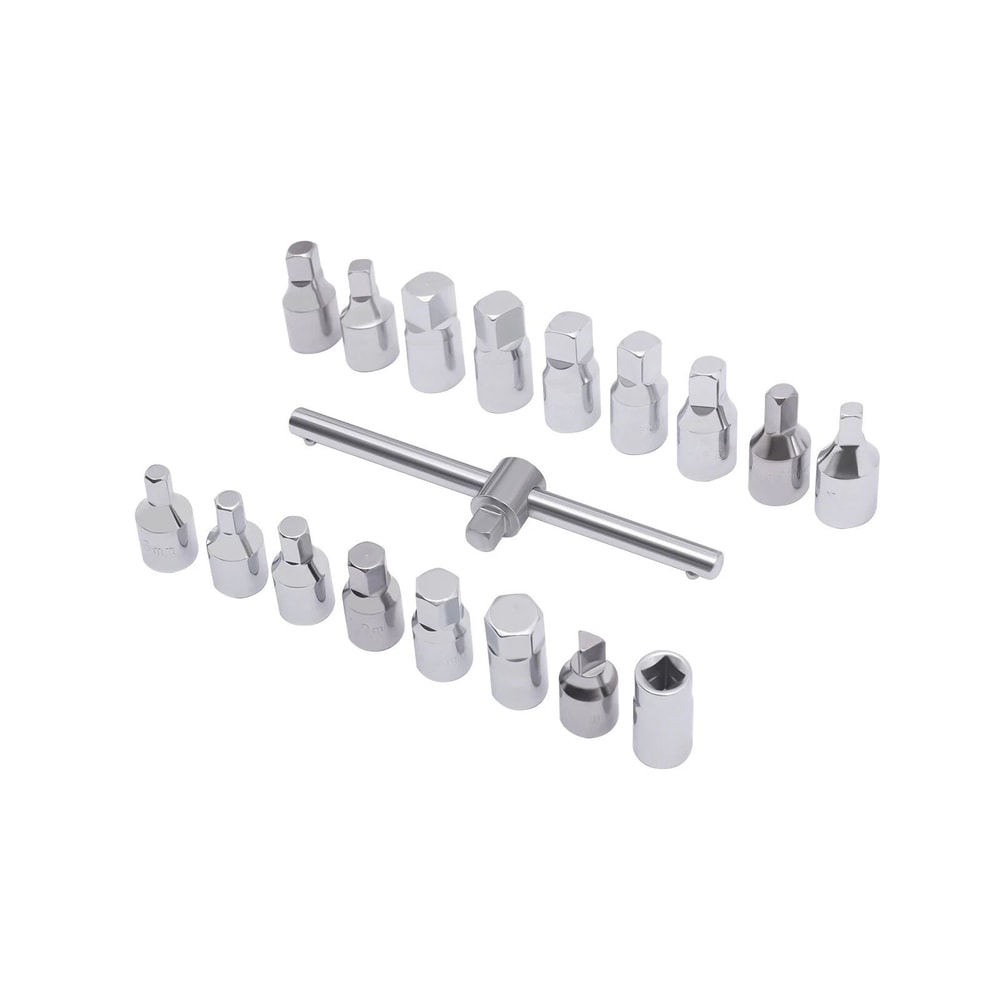 Oil Drain Plug Socket Set With Drive Hex Square Key Removal Tools 3
