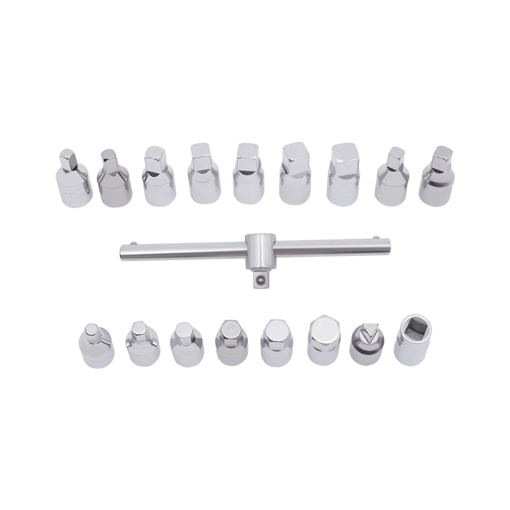Oil Drain Plug Socket Set With Drive Hex Square Key Removal Tools 4