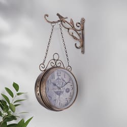 vintage double sided wall clock metal european hanging clock for home decor