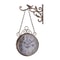 Vintage Double Sided Wall Clock Metal European Hanging Clock For Home Decor 7