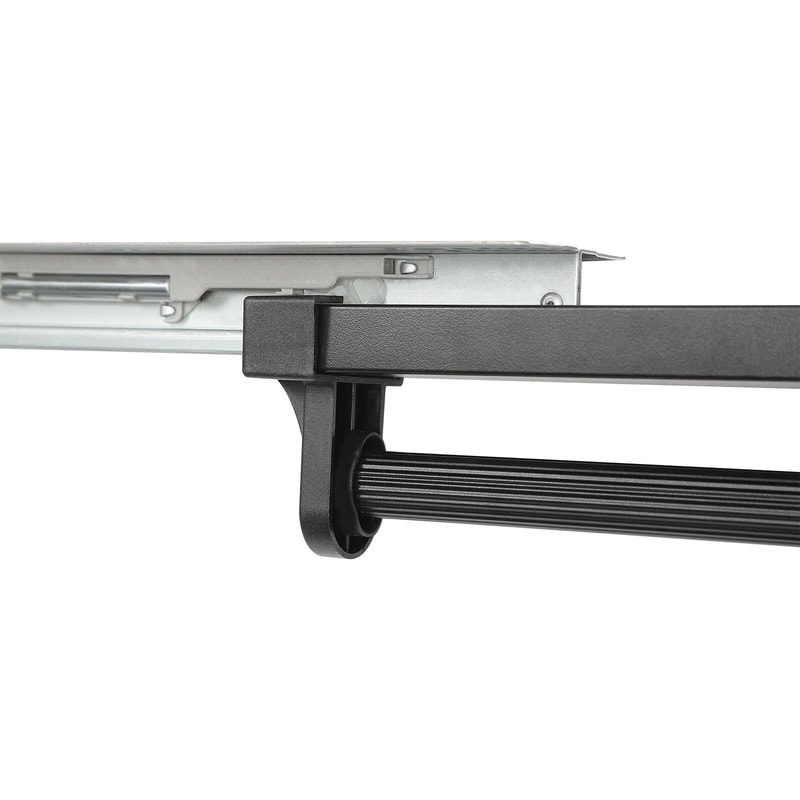 Adjustable Pull Out Closet Rod Black Wardrobe Clothes Hanger Rail 4