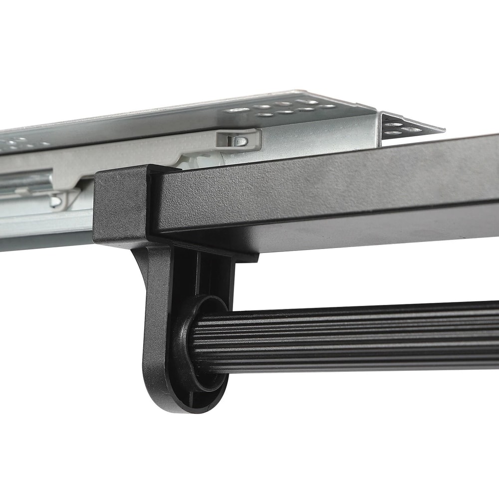 Adjustable Pull Out Closet Rod Black Wardrobe Clothes Hanger Rail 5