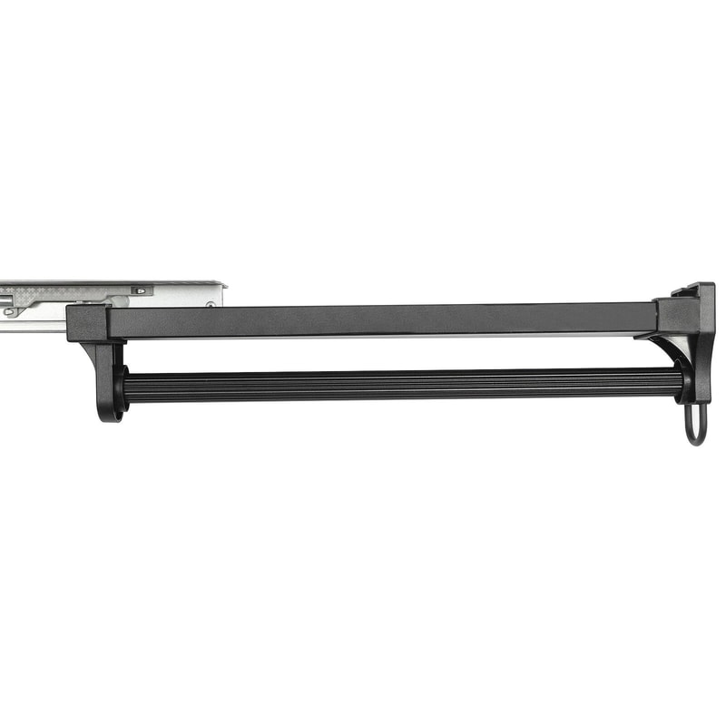 Adjustable Pull Out Closet Rod Black Wardrobe Clothes Hanger Rail 6