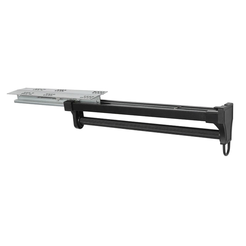 Adjustable Pull Out Closet Rod Black Wardrobe Clothes Hanger Rail 11