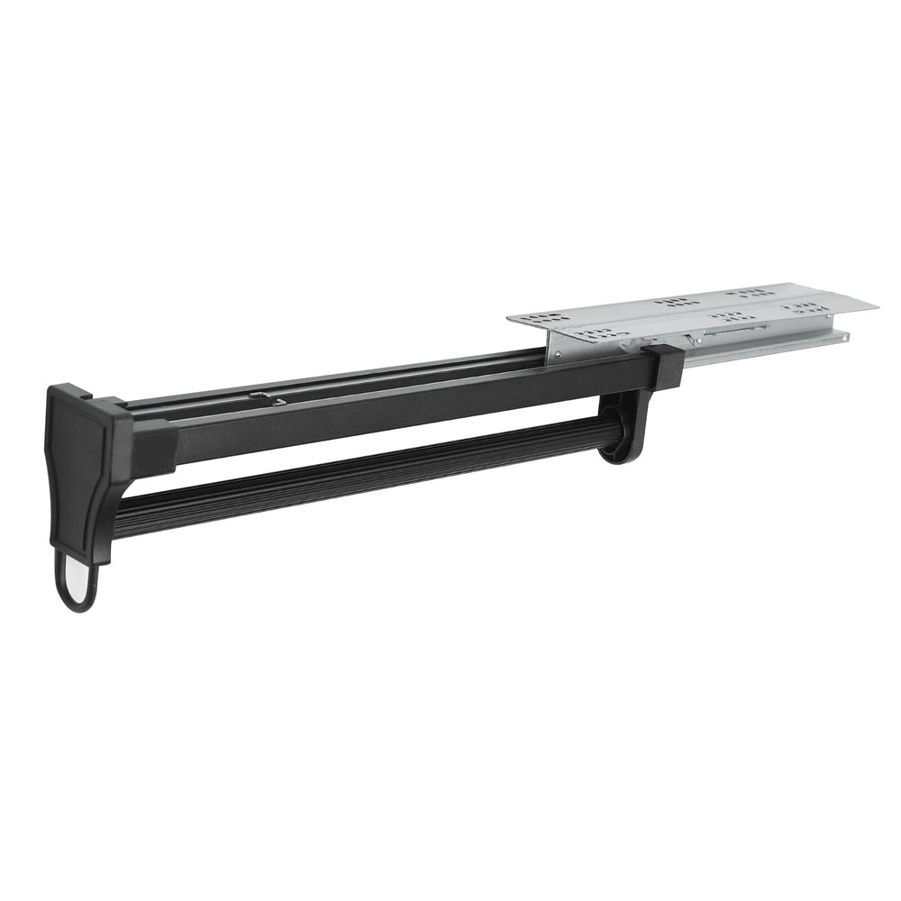 Adjustable Pull Out Closet Rod Black Wardrobe Clothes Hanger Rail 9