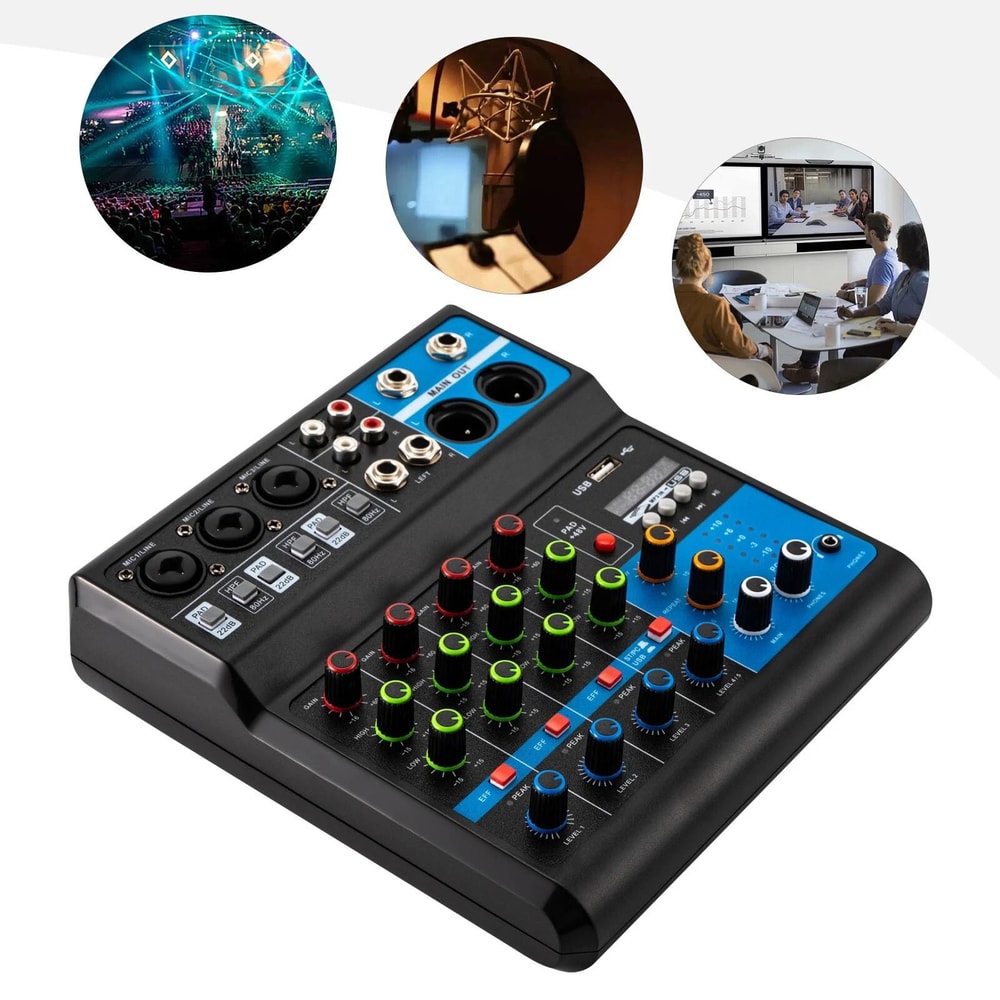 Channel Bluetooth Audio Mixer USB DJ Sound Console For Live Streaming And Studio Recording 1