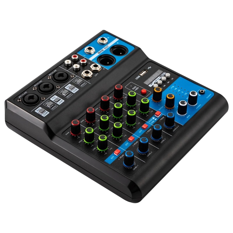 Channel Bluetooth Audio Mixer USB DJ Sound Console For Live Streaming And Studio Recording 3