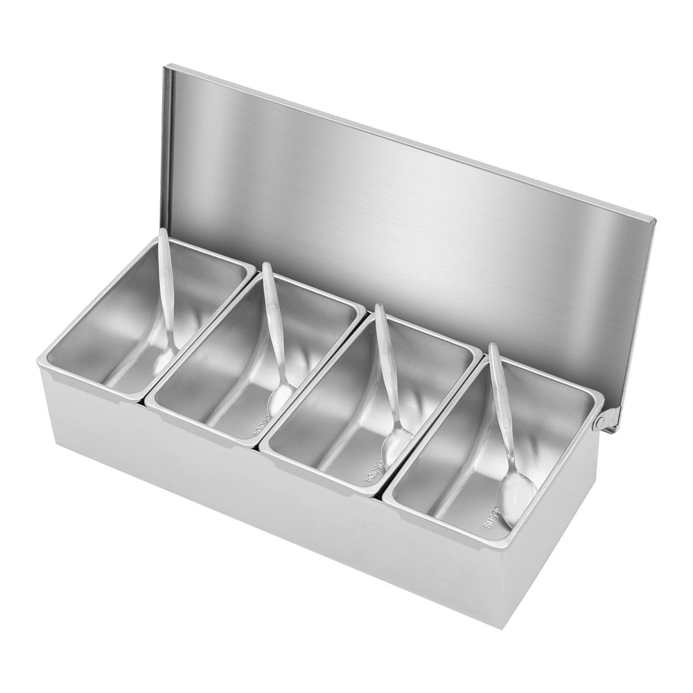 4 Slot Stainless Steel Condiment Organizer For Countertop Sauce And Spice Storage 1