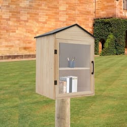 outdoor library box wooden book exchange cabinet for neighborhood sharing