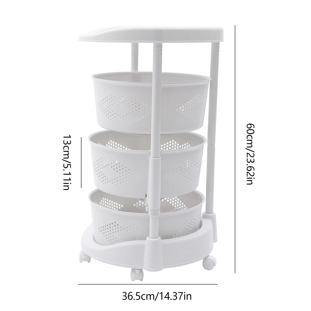 3 Tier Rotating Kitchen Storage Cart For Fruit And Vegetables 11