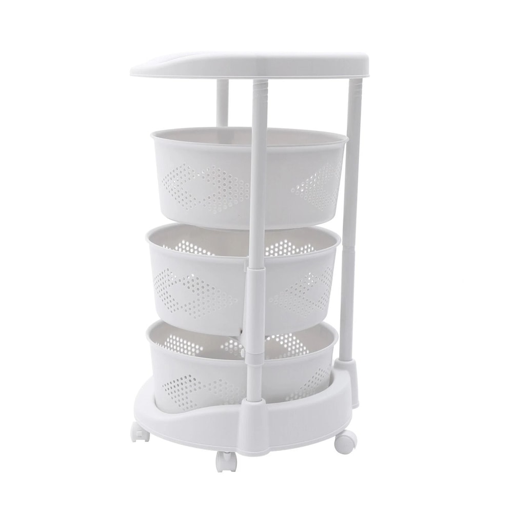 3 Tier Rotating Kitchen Storage Cart For Fruit And Vegetables 6