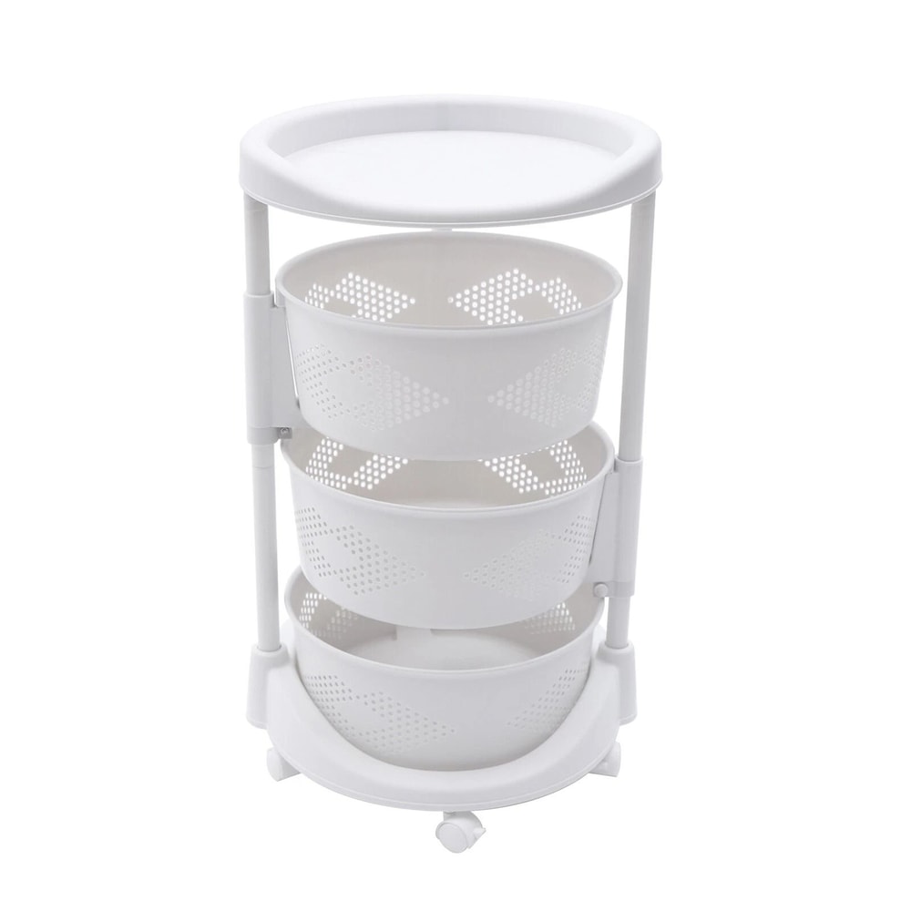 3 Tier Rotating Kitchen Storage Cart For Fruit And Vegetables 7