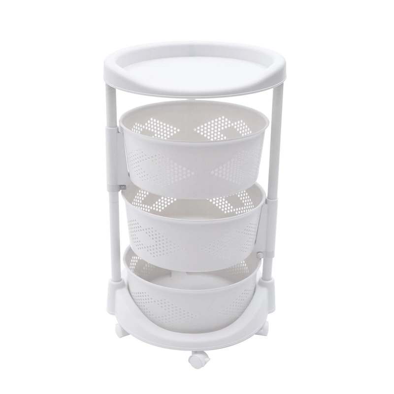 3 Tier Rotating Kitchen Storage Cart For Fruit And Vegetables 7