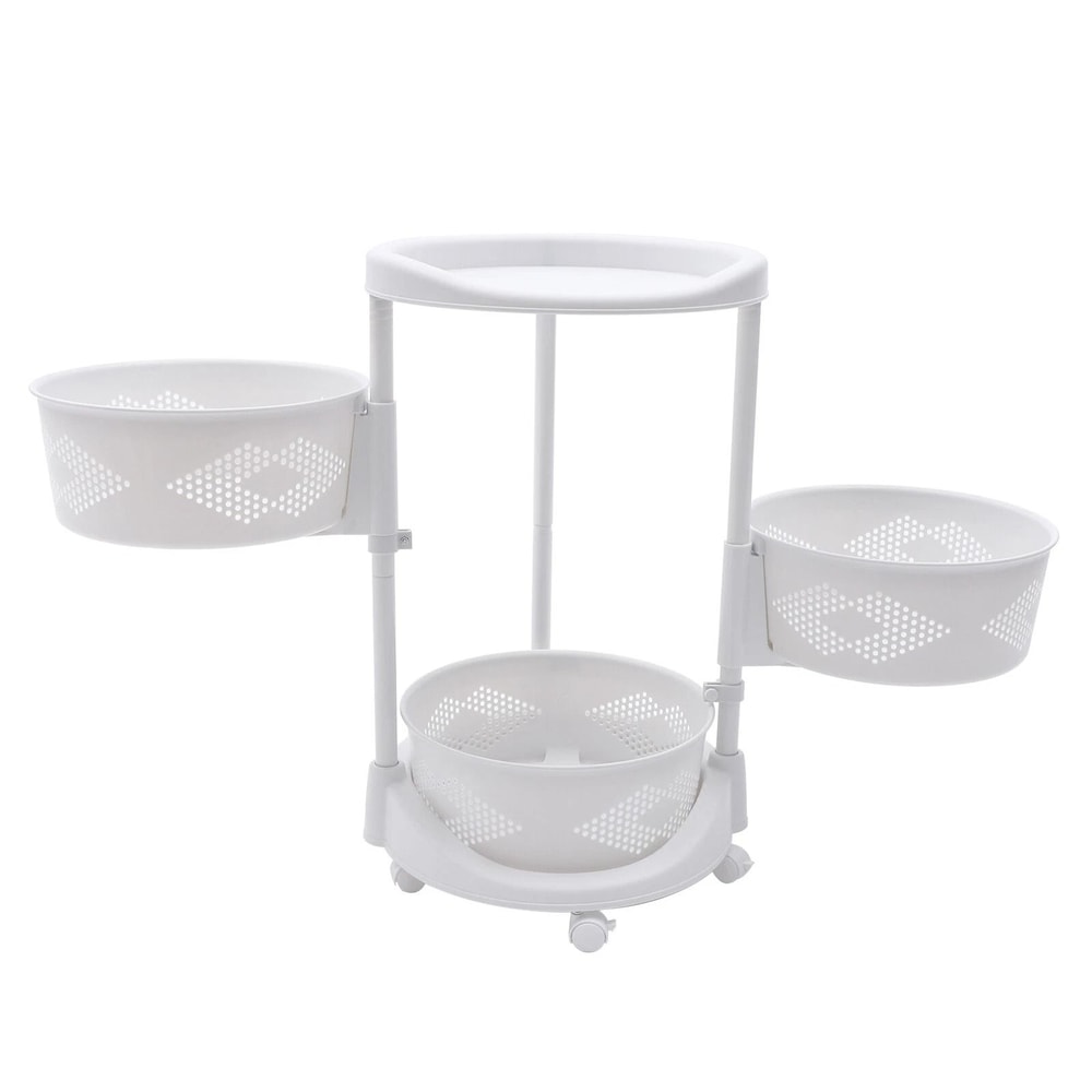3 Tier Rotating Kitchen Storage Cart For Fruit And Vegetables 8