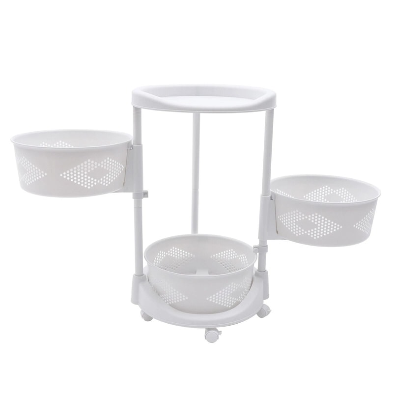 3 Tier Rotating Kitchen Storage Cart For Fruit And Vegetables 8