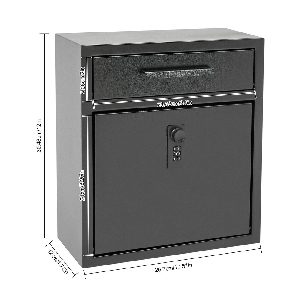 Heavy Duty Wall Mount Locking Mailbox For Secure Outdoor Mail Storage 12