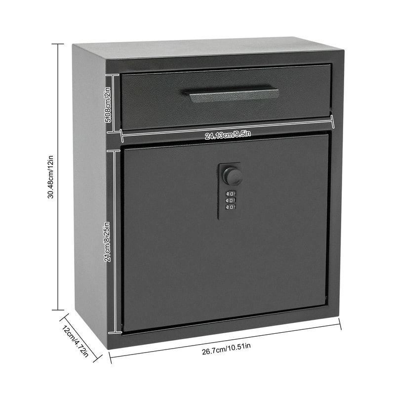 Heavy Duty Wall Mount Locking Mailbox For Secure Outdoor Mail Storage 12