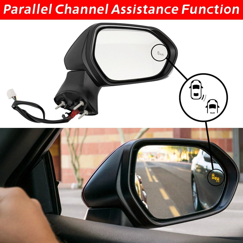 Toyota Camry Passenger Side Mirror Assembly Black Power Heated BSM 8