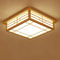 Japanese Ceiling Light Wood Square Tatami LED Fixture With Remote 10