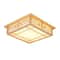 Japanese Ceiling Light Wood Square Tatami LED Fixture With Remote 5